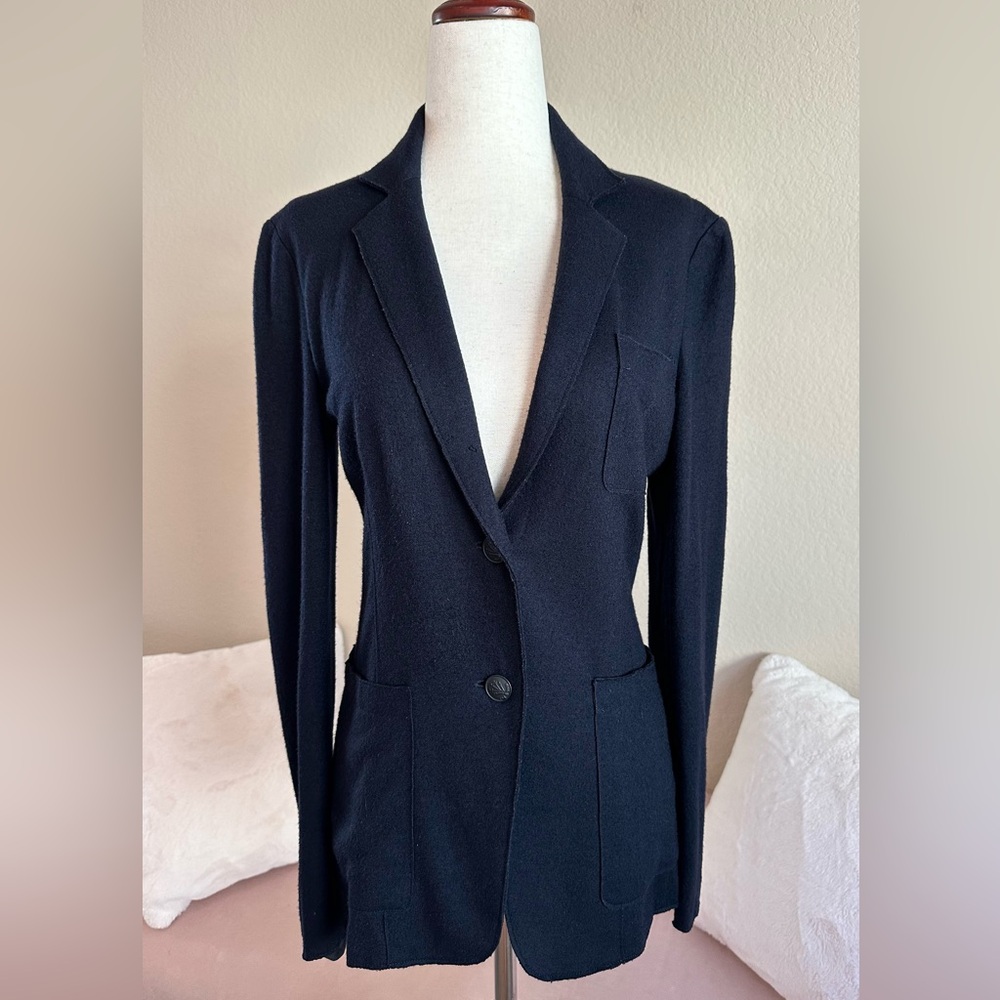 Rag & Bone Nancy Blazer Jacket Black Wool 2 Button Front Soft Womens Sz 0 Preppy